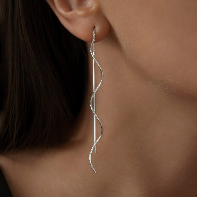 Twisted Helix Threader Earrings - Image 3