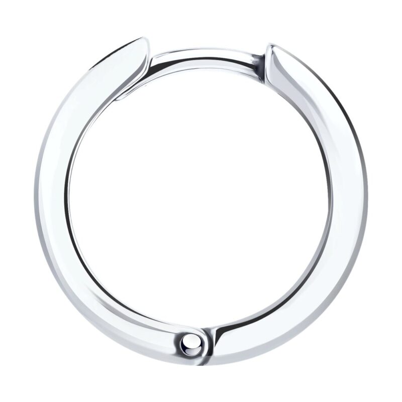 Meander Pattern Silver Huggie Earring - Image 3