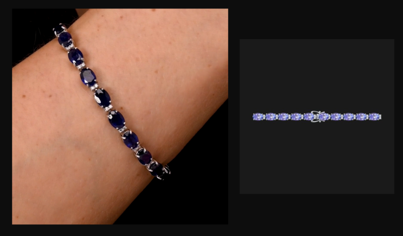 Tanzanite & Diamond Elegance Tennis Bracelet in White Gold - Image 4