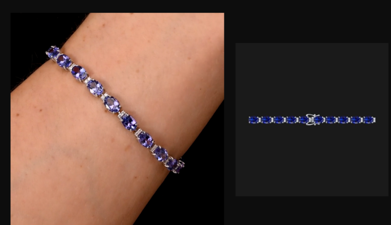 Sapphire & Diamond Royal Tennis Bracelet in White Gold - Image 4