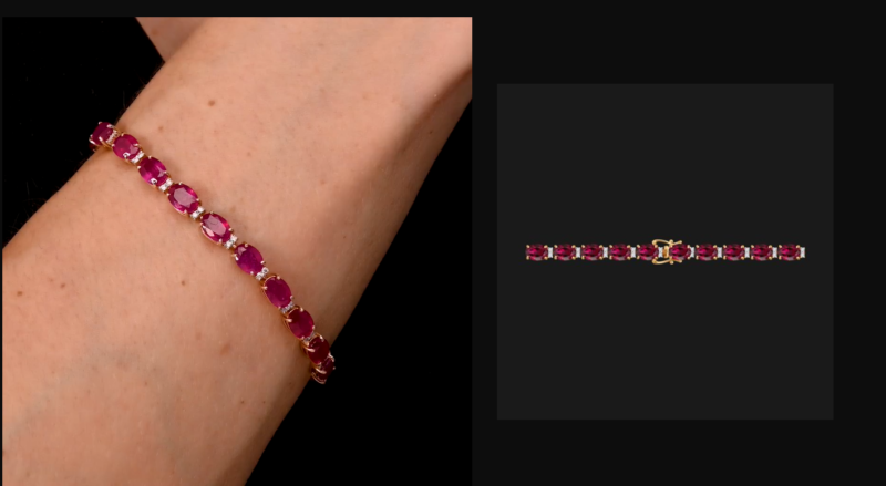 Regal Radiance Ruby & Diamond Gold Bracelet - Image 4