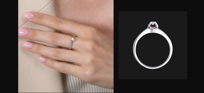 White gold ring with diamonds and ruby - Image 3