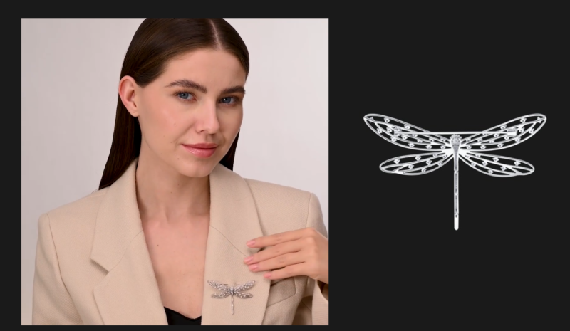 Diamond Whisper Dragonfly Brooch - Image 4
