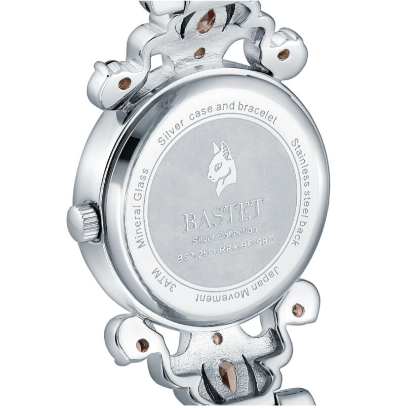 Bastet Ornate Silver-Tone Gemstone Watch - Image 3