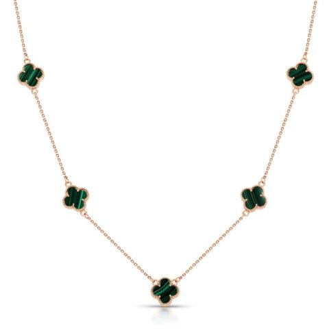 Rose Gold & Malachite Luck Necklace