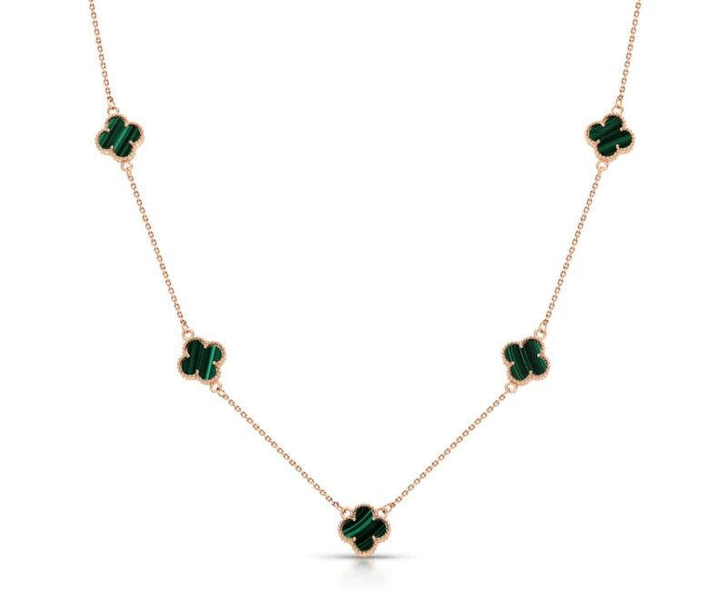 Rose Gold & Malachite Luck Necklace