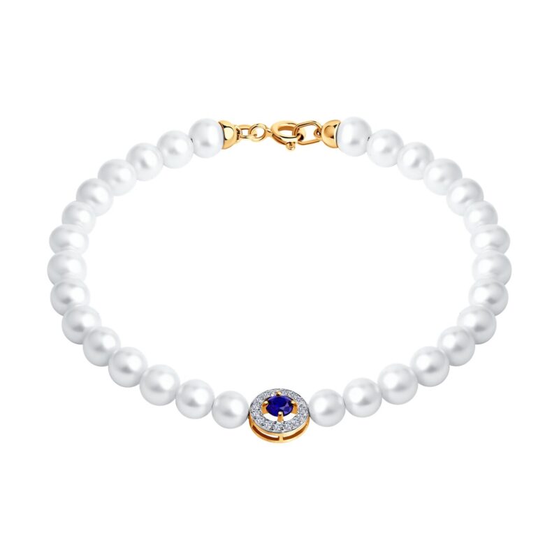 Noor Étoile – Pearl & Sapphire Diamond Bracelet - Image 3