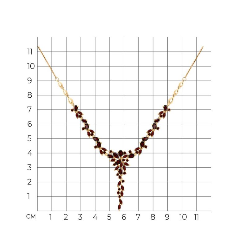Marquise Garnet V-Necklace - Image 4