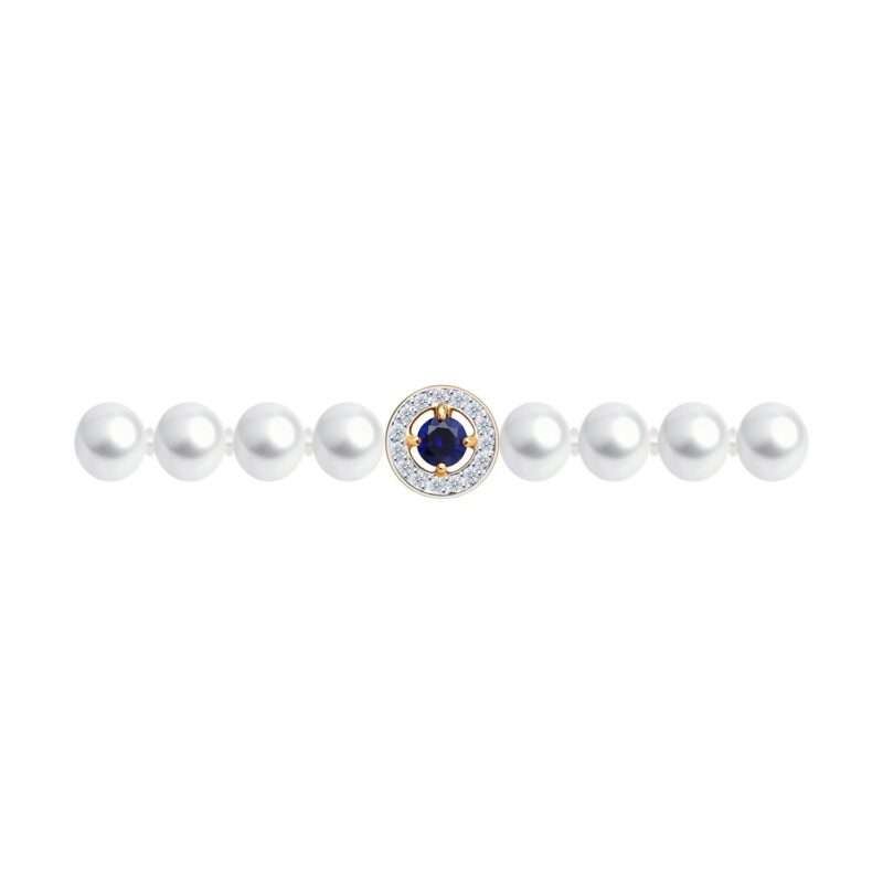 Noor Étoile – Pearl & Sapphire Diamond Bracelet - Image 2