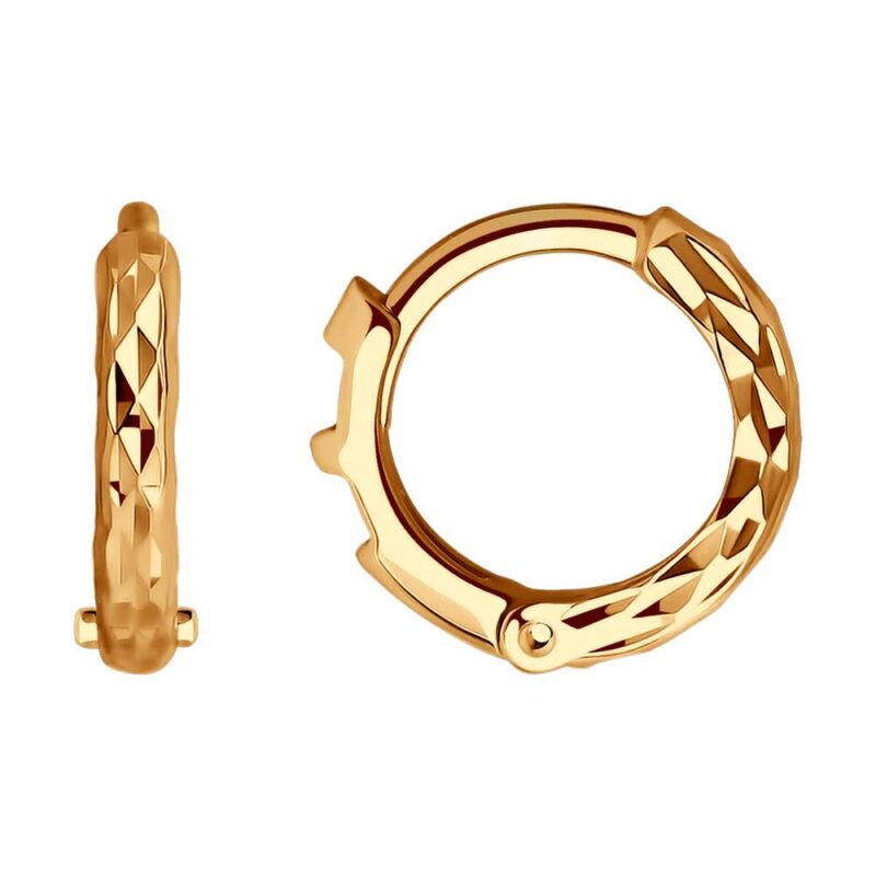 Faceted Golden Hoops - Image 2