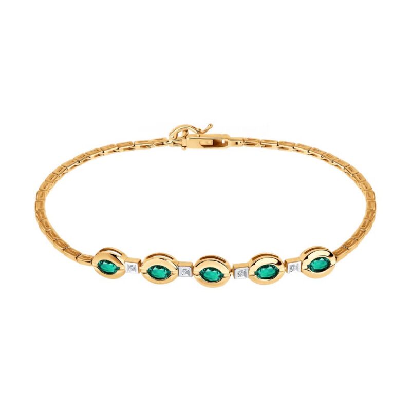 The Emerald & Diamond Chain Bracelet