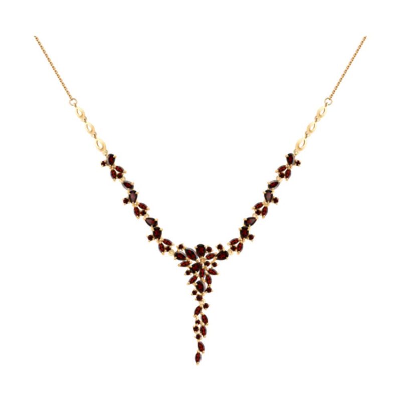 Marquise Garnet V-Necklace