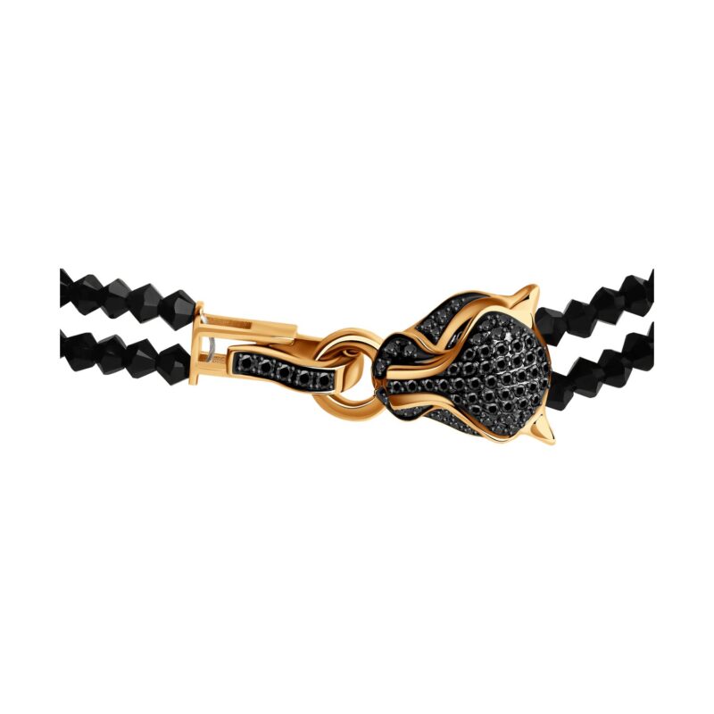 Shadow Panther – Black Onyx & Gold Bracelet - Image 2
