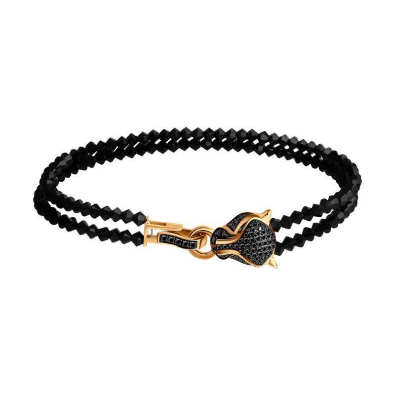Shadow Panther – Black Onyx & Gold Bracelet