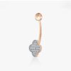 Rosé Clover Navel Ring