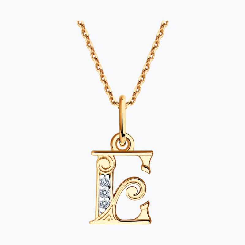 Sparkling 'E' Letter Charm