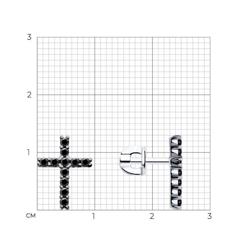 Onyx Cross Earrings - Image 4