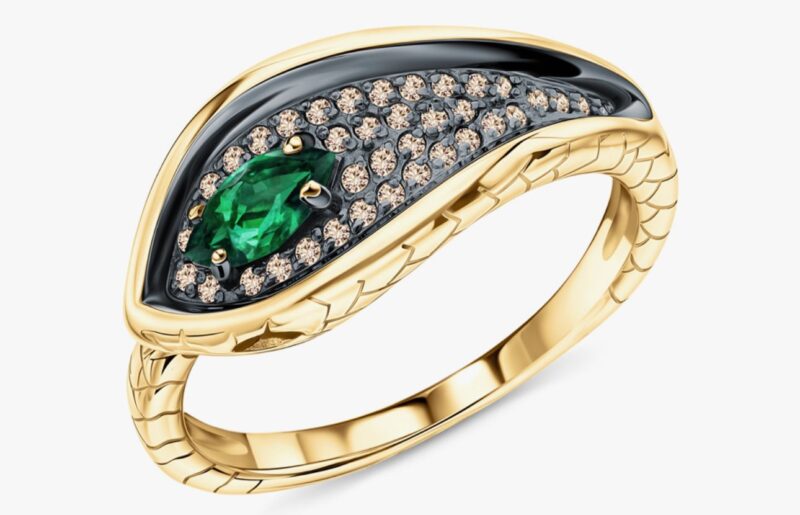 Emerald Serpent Ring