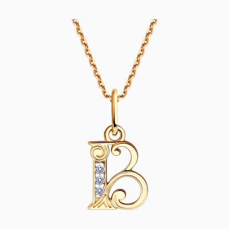 Sparkling 'B' Letter Charm