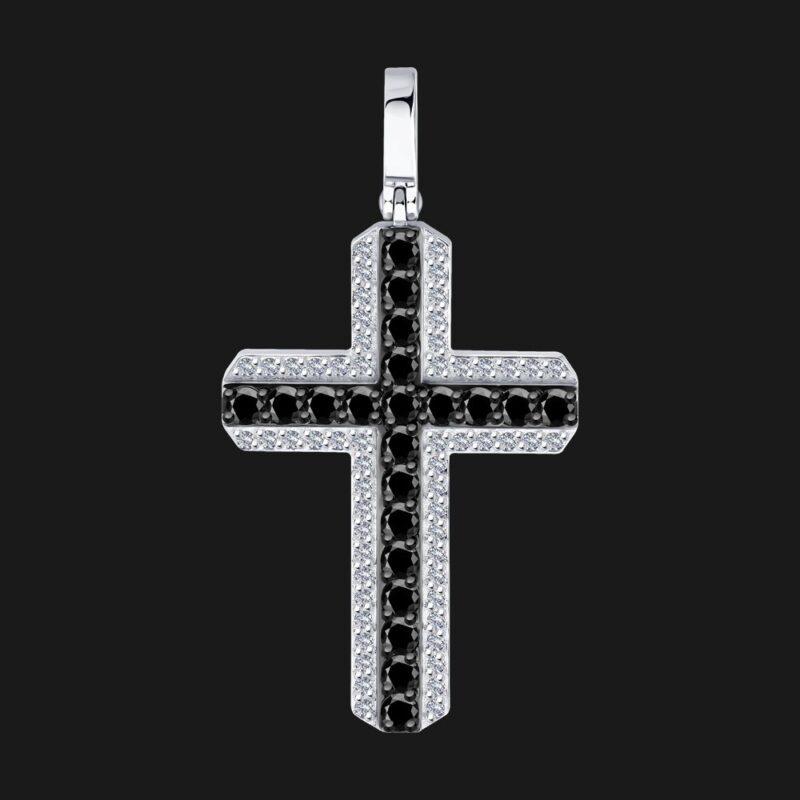 The Divinity Cross Black Diamond Pendant