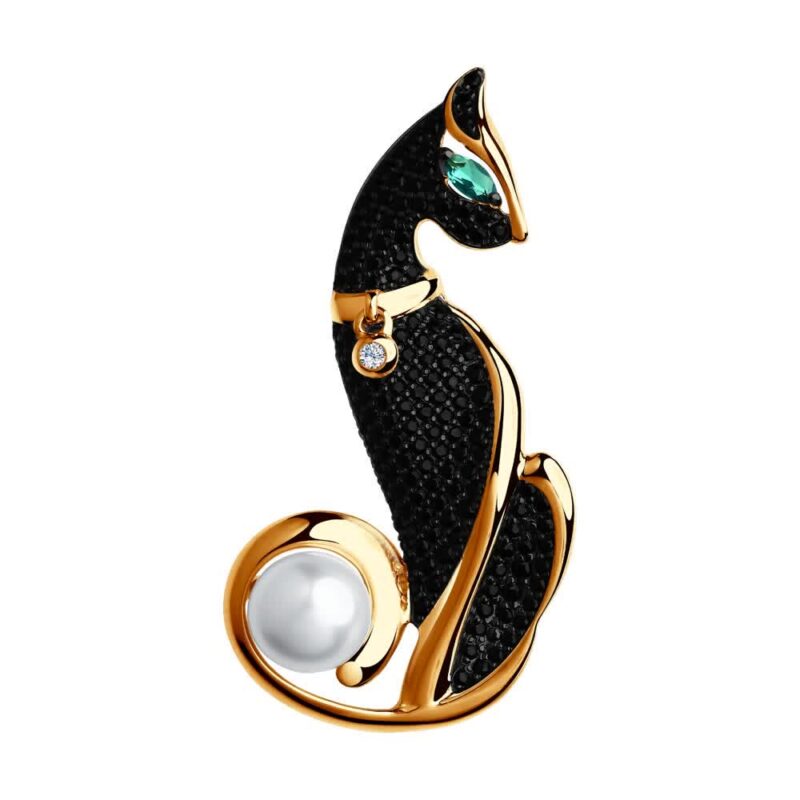 Noir Félin Brooch
