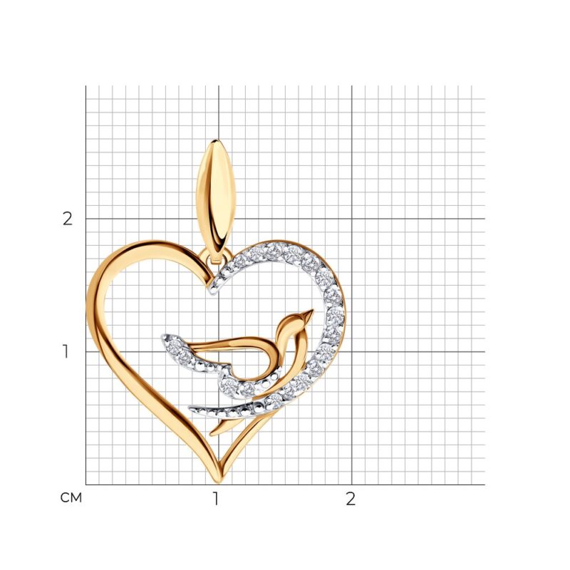 Love & Peace Cz Pendant - Image 3