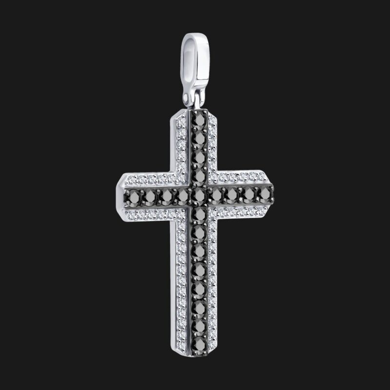 The Divinity Cross Black Diamond Pendant - Image 2