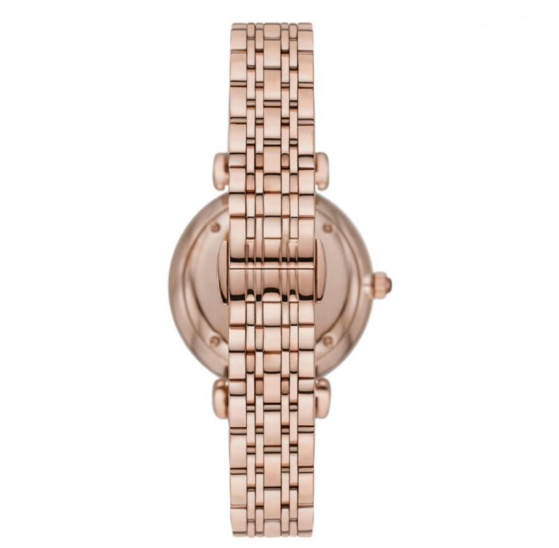 Emporio Armani Rose Gold Watch with Pave Dial - Image 3