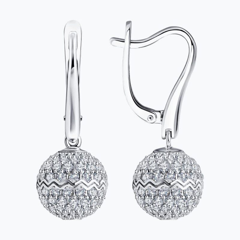 The Orbital Diamond Sphere Earrings - Image 2