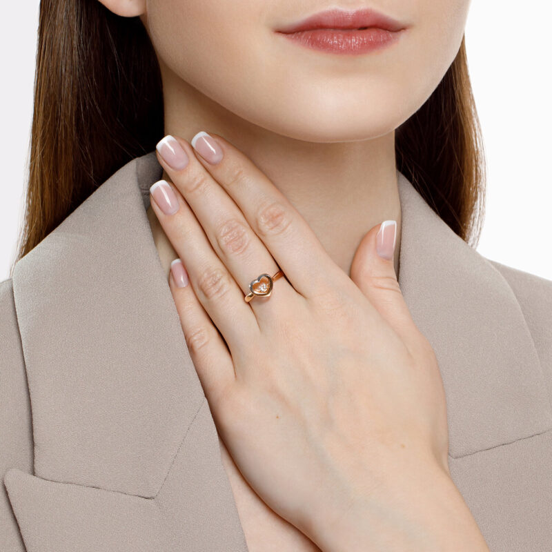 Double Heart Gold Ring - Image 3
