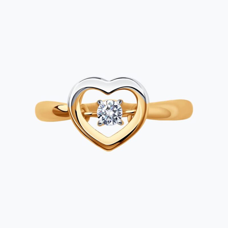 Double Heart Gold Ring - Image 2