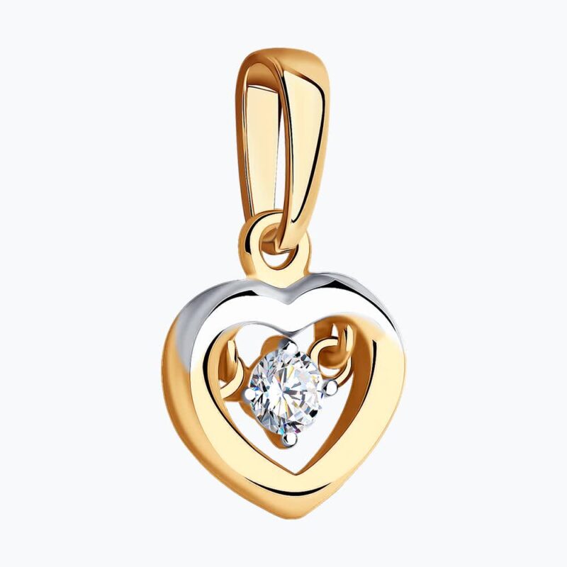 Double Heart Gold Pendant - Image 2