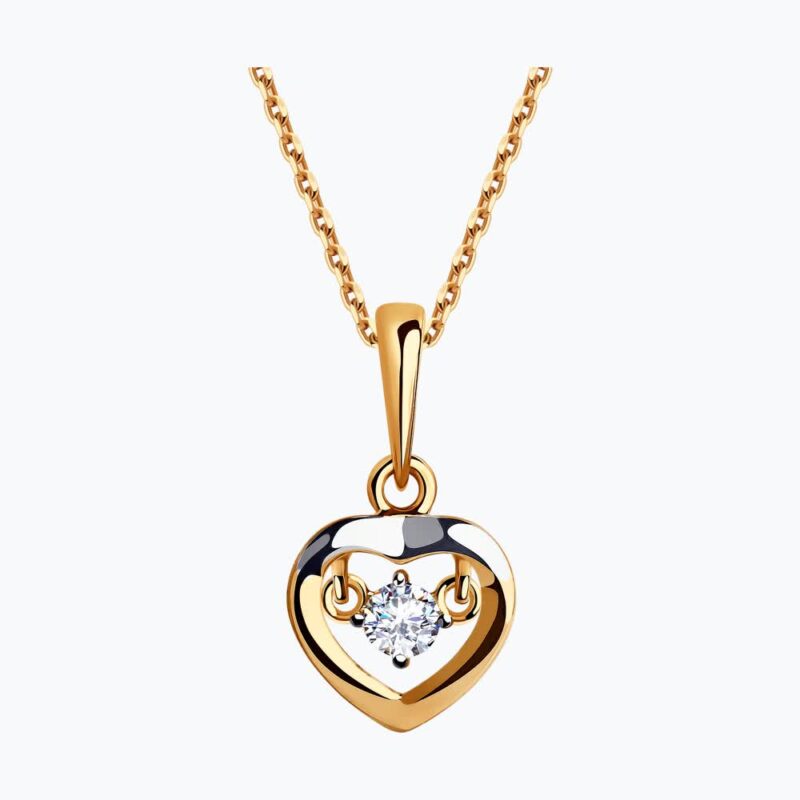 Double Heart Gold Pendant
