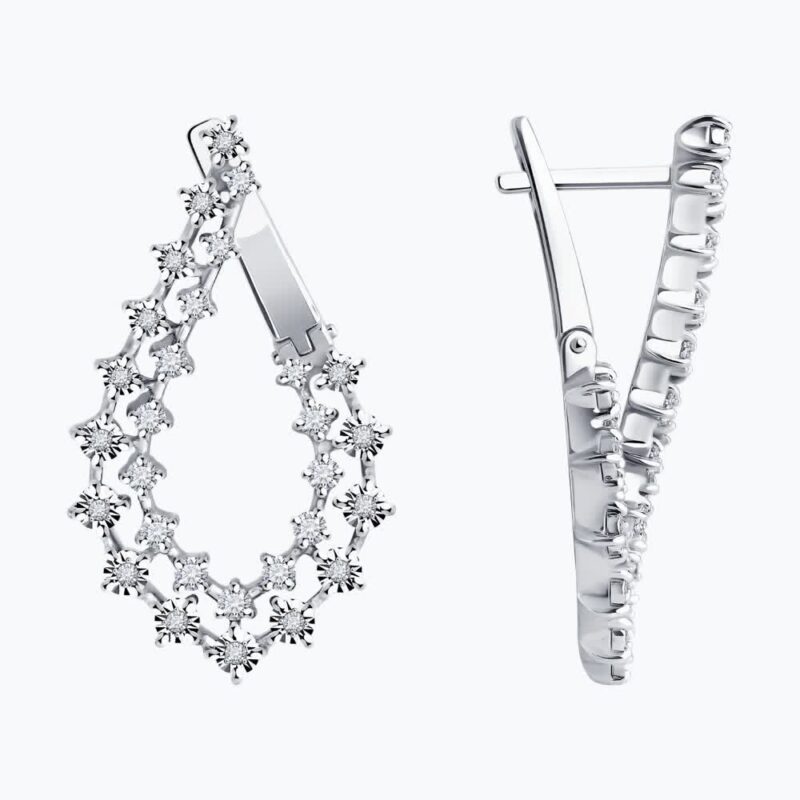 The Seraphim Tear Diamond Drop Earrings - Image 2