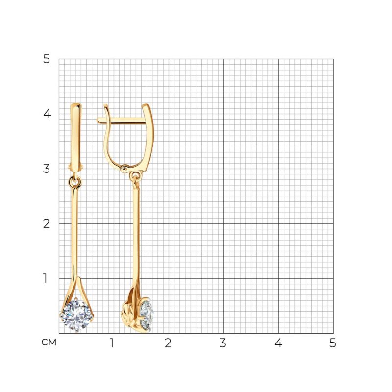 The Linear Sparkle Gold Drop Earrings - Image 2
