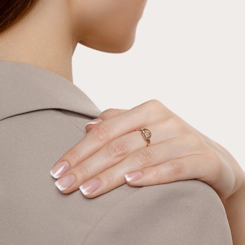 Double Heart Gold Ring - Image 4