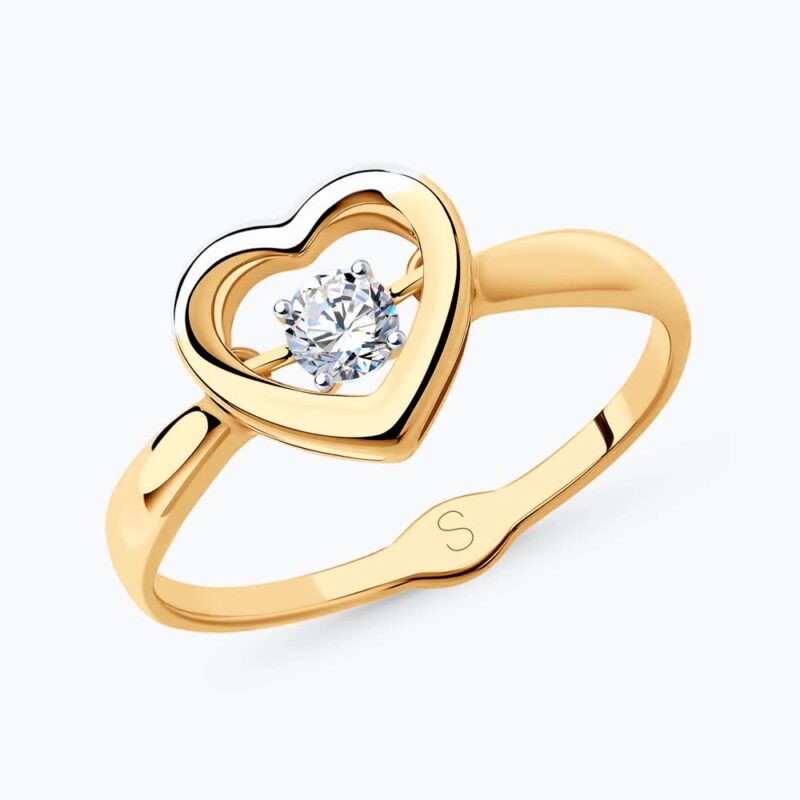 Double Heart Gold Ring