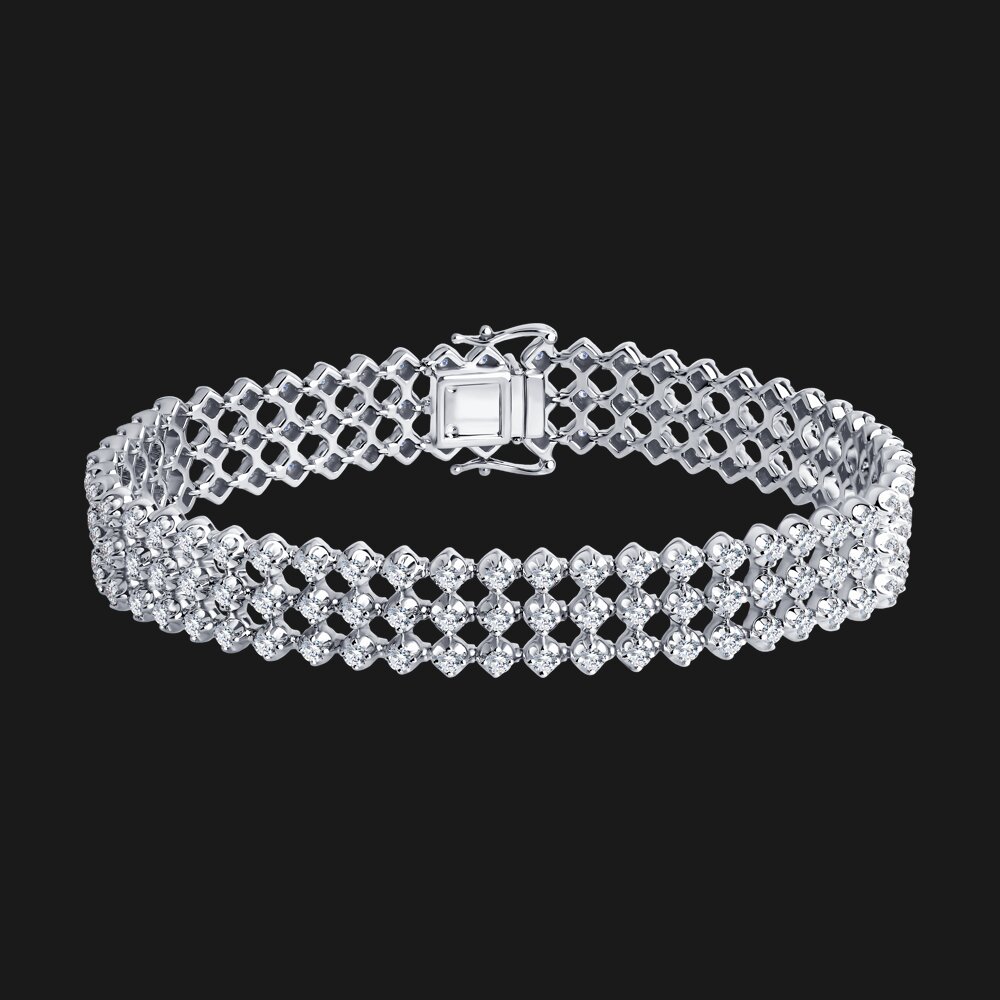 Triple Row Diamond Tennis Bracelet