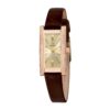 NIKA Ladies’ Crystal-Set Leather Watch – Gold Dial